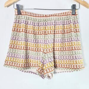 Good Luck Gem Womens Multi Color Crochet Shorts Size Small Boho Festival Beach